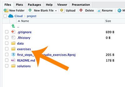 File browser with exercises folder indicated.